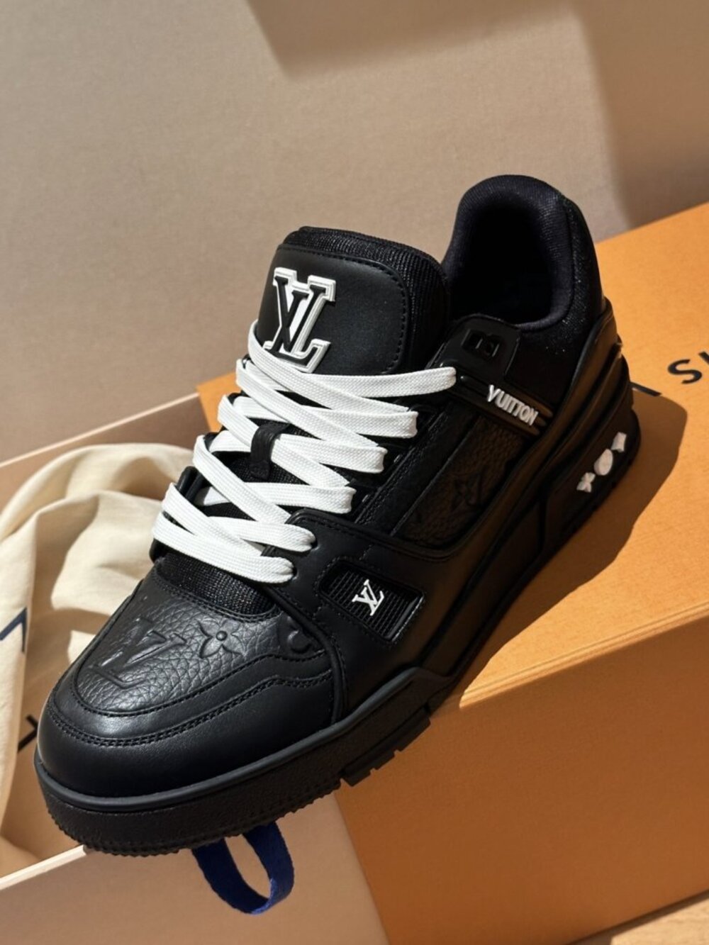 Brand New Louis Vuitton LV Trainer 'Black Monogram' (1AARER)
